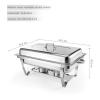 YUJIEE Buffet Server Food Warmer Stainless Steel 2 Tray Chafing Dish Buffet Set Buffet Warmer Server Food Warmer for Hotel Restaurant view 2