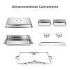 YUJIEE Buffet Server Food Warmer Stainless Steel 2 Tray Chafing Dish Buffet Set Buffet Warmer Server Food Warmer for Hotel Restaurant view 3
