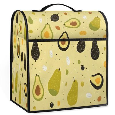 Avocado Stand Mixer Cover Kitchen Dust-Proof Mixer Cover Compatible with 6-8 Quarts Cute Avocado Kitchen Aid Stand Mixer Waterproof Storage Cover with Handle and Pockets