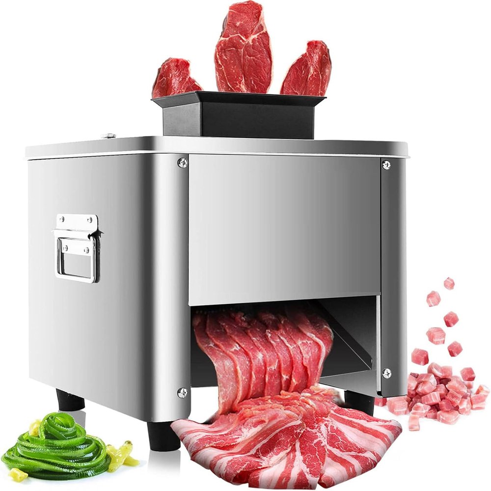 850W Meat Cutter Commercial,Electric Meat Slicer,Shredded Cutting Machine, Automatic Vegetable Cutting Machine,Pork Meat Cutter Slicer,Cutting Machine, Easy to Clean,15mm