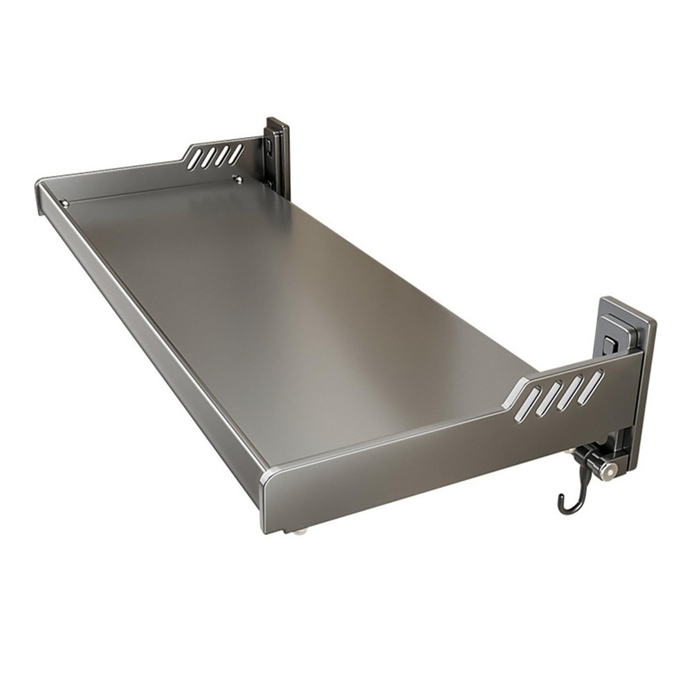 YUJIEE Kitchen Utensil Rack Carbon Steel Wall Mount Kitchen Shelf Multifunctional Floating Shelf Hanging Spice Rack for Utensils