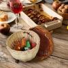 Hand Woven Rattan Storage Basket Cute Acorn Shaped Small Handbag with Handle Decorative Woven Basket for Boys Girls Photography Props Storage Ornaments view 3