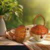Hand Woven Rattan Storage Basket Cute Acorn Shaped Small Handbag with Handle Decorative Woven Basket for Boys Girls Photography Props Storage Ornaments view 4