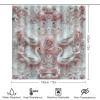 HDESDIS 4Pcs Rose Swan Shower Curtain Set with Rugs, Toilet Lid Cover and Bath Mat, Romantic Floral White Goose Animal Bathroom Curtains Decor Shower Curtains, 72" x 72" view 2