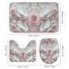 HDESDIS 4Pcs Rose Swan Shower Curtain Set with Rugs, Toilet Lid Cover and Bath Mat, Romantic Floral White Goose Animal Bathroom Curtains Decor Shower Curtains, 72" x 72" view 3