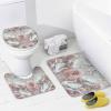 HDESDIS 4Pcs Rose Swan Shower Curtain Set with Rugs, Toilet Lid Cover and Bath Mat, Romantic Floral White Goose Animal Bathroom Curtains Decor Shower Curtains, 72" x 72" view 4