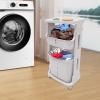 3-Tier Rolling Laundry Hamper, Laundry Hampers Laundry Baskets Dirty Clothes Hamper with Wheels and Handle Portable Rolling Laundry Baskets with 1 Removable Large Baskets view 3