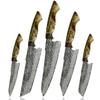 Kitchen Knife Set 14 Piece Professional Damascus Chef Knives,Hand Forged VG10 Damascus Chef's Wood Handle Knife,Sharp High Carbon Stainless Steel Blade,Suitable for Meat,Fruit and Vegetables view 1