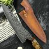 Kitchen Knife Set 14 Piece Professional Damascus Chef Knives,Hand Forged VG10 Damascus Chef's Wood Handle Knife,Sharp High Carbon Stainless Steel Blade,Suitable for Meat,Fruit and Vegetables view 2