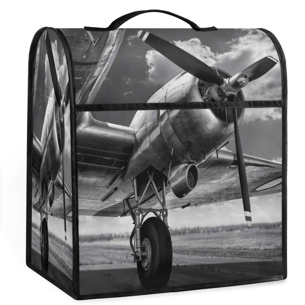 Airplane Stand Mixer Cover Kitchen Dust-Proof Mixer Cover Compatible with 6-8 Quarts Kitchen Aid Stand Mixer Waterproof Storage Cover with Handle and Pockets