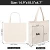 Segarty Canvas Bag with Zipper, 12 Pack 18x15 Blank Canvas Tote Bags for Women, Reusable Bags Aesthetic with Natural Cotton Cloth, Shoulder Strap, Bulk for DIY, Grocery, Beach, TravelGift view 2