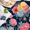 HAOKHOME Floral Drawer Shelf and Cabinet Liner, Self-Adhesive Drawer Liners, Peel and Stick Contact Paper Liner Kitchen Cabinets and Cupboard, Bathroom Drawers, Navy Pink 17.3in x 6.5ft view 1