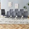 AISYKOD Dining Chairs Set 8, Modern Kitchen Dining Chairs Set 8 with Faux Leather Upholstered Seat High Back Chrome Metal Legs, Sillas De Comedor Armless Side Chairs for Dining, Kitchen, Living Room view 1