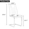 AISYKOD Dining Chairs Set 8, Modern Kitchen Dining Chairs Set 8 with Faux Leather Upholstered Seat High Back Chrome Metal Legs, Sillas De Comedor Armless Side Chairs for Dining, Kitchen, Living Room view 2