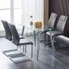 AISYKOD Dining Chairs Set 8, Modern Kitchen Dining Chairs Set 8 with Faux Leather Upholstered Seat High Back Chrome Metal Legs, Sillas De Comedor Armless Side Chairs for Dining, Kitchen, Living Room view 3