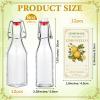 Havawish 12 Sets Limoncello Swing Top Glass Bottles for Homemade 8 oz Flip Clear Top Lemoncello Bottles with Labels Stoppers for Home Brewing Gifts Wedding Housewarming Party Favors(Square) view 2