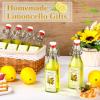 Havawish 12 Sets Limoncello Swing Top Glass Bottles for Homemade 8 oz Flip Clear Top Lemoncello Bottles with Labels Stoppers for Home Brewing Gifts Wedding Housewarming Party Favors(Square) view 4