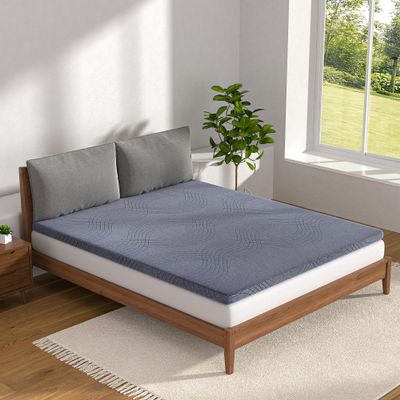 VECELO Gel Infused Memory Foam Mattress Topper Queen Size, 2 Inch Fresh Cooling Mattress Pad with Washable Cover for Queen Mattress, Pain Pressure Relieve Bed Topper, Breathable, Comfort