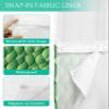 Abstract No Hook Shower Curtain with Snap in Liner, Summer Geometric Ombre Green Ocean Wave Hotel Shower Curtains for Bathroom, Washable Shower Curtain Liner Set with Mesh Top Window, 72"x84" view 3