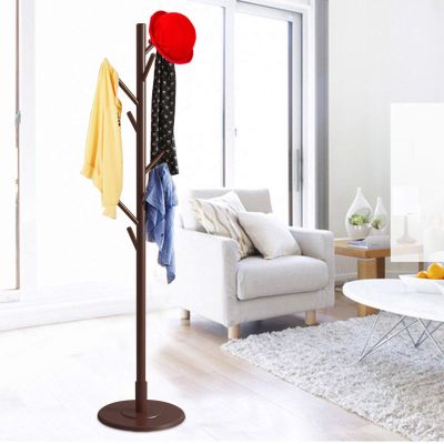 YUJIEE Standing Rack Round Tree Coat Rack Floor Rack Hanger for Creative for Style for Coat Racks (White)(Brown)