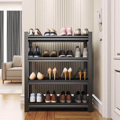 Shoe Rack Organizer for Closet Floor,Sturdy Shoe Rack Heavy Duty,Large Metal Shoe Storage Shelf for Entryway Garage Bedroom, Adjustable Tall Shoe Rack for Front Door Entrance,Black