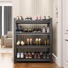 Shoe Rack Organizer for Closet Floor,Sturdy Shoe Rack Heavy Duty,Large Metal Shoe Storage Shelf for Entryway Garage Bedroom, Adjustable Tall Shoe Rack for Front Door Entrance,Black view 1