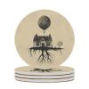 4PCS Drink Coaster House of Branches Absorbent Coasters Set Coffee Table Coasters for Drink Coffee Cup Beverage Coasters Wine Beer Bar Coasters view 1