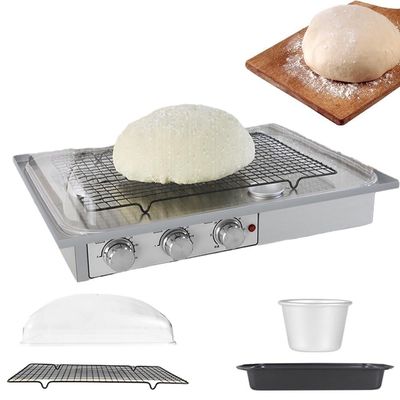 Dough Proofer with Heater, 0-120min Timing, Humidity & Temperature Adjustable, with Humidifying Cup & Grid, Sourdough Bread Making Tools Kit, for Making Bread, Yogurt, Natto, Fermentation(Small)