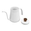 YUJIEE Coffee Kettle 304 Pot Stainless Steel Long Mouth Pot Slim Mouth Hanging Ear Brewing Pot for Hand Pour Pot Gooseneck (White)(White) view 2