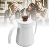 YUJIEE Coffee Kettle 304 Pot Stainless Steel Long Mouth Pot Slim Mouth Hanging Ear Brewing Pot for Hand Pour Pot Gooseneck (White)(White) view 4