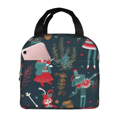 Insulated Lunch Bag Lunch box for Women Men Reusable Cooler Bag Women's Nutcracker Ballet Xmas Dance Lunch Tote Bag for Work