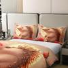 Erosebridal 100% Organic Cotton Cute Hedgehog Twin Duvet Cover,Cartoon Kawaii Hedgehog Bedding Set,Red Rose Sparkle Moon Comforter Cover,Spring Floral Woodland Animal Bed Set,with 1 Pillowcase view 4
