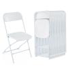 Giantex Folding Chair with Plastic Seat & Back, Heavy-Duty Metal Frame, 770 Lbs Static Capacity, Commercial Seat for Home, Office, Wedding, Party, Picnic, Indoor and Outdoor Events (White, 20 Pack) view 1