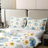 Erosebridal 100% Organic Cotton Cartoon Elephant Full Duvet Cover,Kawaii Blue Elephant Comforter Cover,Yellow Floral Flowers Leaf Bedding Set,Cute Woodland Safari Animal Quilt Cover,Soft Warm view 4