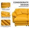 Corduroy Sectional Couch, 84 Width Oversize Loveseat Sofa, Comfy Plush Cloud Couch Lounge Chair with Ottomans and 2 Pillows for Small Spaces, Living Room, Bedroom, Office Easy to Install (Yellow) view 3