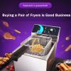 HomeLoft Basics Electric Deep Fat Fryer, Stainless Steel Fryers with 60-200C Adjustable Temperature, Chip Pans with Basket, Easy Clean Removable Basket (Color : 12l2)(191v), JDCJJJVBB-191V view 2