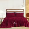 Couture Charm Queen Size 1000 Thread Count 100% Egyptian Cotton Sheet Set, 4-Piece, Sateen Weave, with 7-9"" Deep Pocket Snug Fit (Solid, Burgundy) view 2