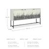 Signature Design by Ashley Freyton Urban Strip Patterned 3-Door Distressed Accent Cabinet with 2 Shelves and Cord Management, White & Gray view 3