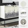 Signature Design by Ashley Freyton Urban Strip Patterned 3-Door Distressed Accent Cabinet with 2 Shelves and Cord Management, White & Gray view 4