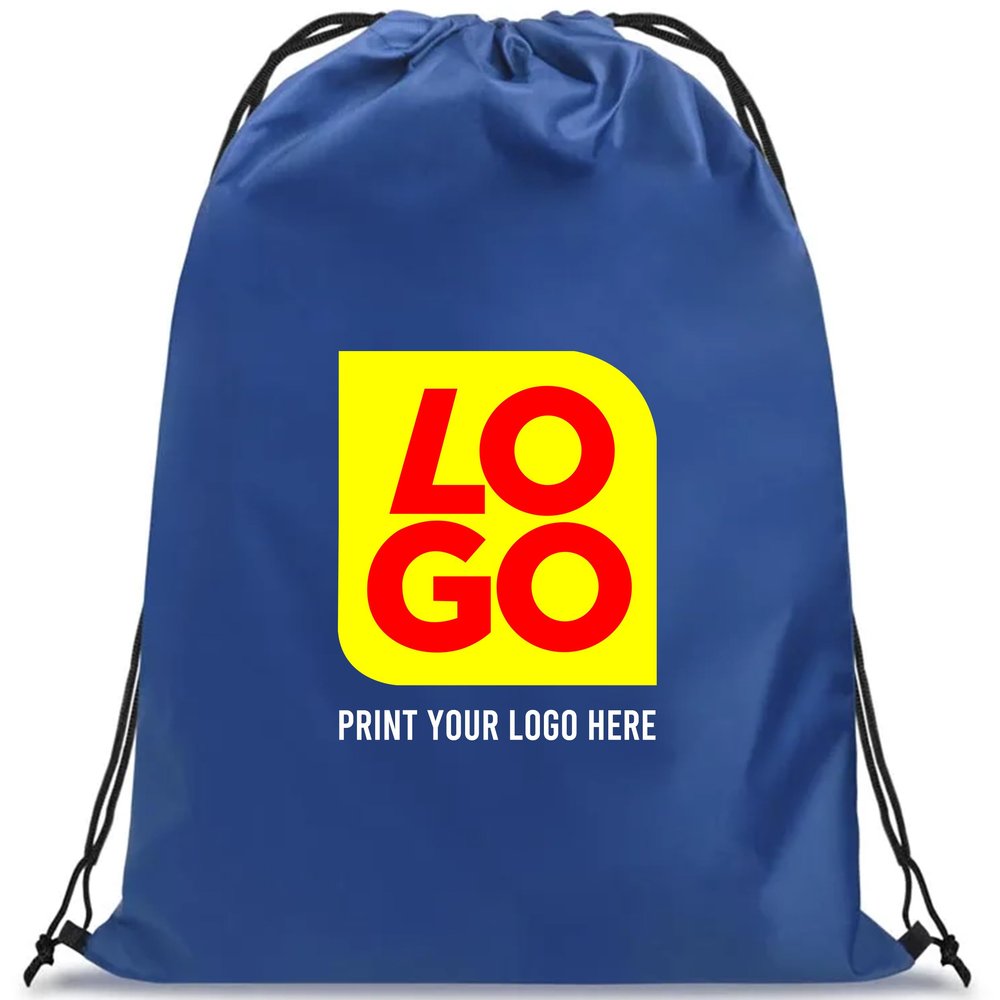 Custom Drawstring Nylon Tote Bag with Full-Color Imprint  Personalized Logo or Design for Promotional Events