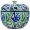 Polmedia Polish Pottery Apple Shaped Jar UNIKAT - Blue Rooster Pattern Handmade in Boleslawiec Poland by Ceramika Artystyczna + Certificate of Authenticity view 3