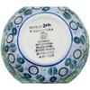 Polmedia Polish Pottery Apple Shaped Jar UNIKAT - Blue Rooster Pattern Handmade in Boleslawiec Poland by Ceramika Artystyczna + Certificate of Authenticity view 4