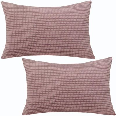 ZZDZW Sofa Throw Pillow Covers 12x20/18x18 Inch Corduroy Decorative Soft Striped Solid Pillow Covers Lumbar Cushion Case Couch Pillowcases for Sofa Bed Home Decorative(Huma Pink,60x80 cm (Set of 2))