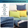 ZZDZW Sofa Throw Pillow Covers 12x20/18x18 Inch Corduroy Decorative Soft Striped Solid Pillow Covers Lumbar Cushion Case Couch Pillowcases for Sofa Bed Home Decorative(Huma Pink,60x80 cm (Set of 2)) view 4