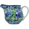 Polmedia Polish Pottery Creamer UNIKAT - Blue Rooster Pattern Handmade in Boleslawiec Poland by Ceramika Artystyczna + Certificate of Authenticity view 1