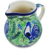 Polmedia Polish Pottery Creamer UNIKAT - Blue Rooster Pattern Handmade in Boleslawiec Poland by Ceramika Artystyczna + Certificate of Authenticity view 2