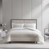 Vera Wang - King Duvet Cover Set, Textured Woven Bedding Set with Button Closure & Inner Corner Ties, 3 Piece Bed Set with Matching Pillowcases (Chenille Waffle Stripe Beige) view 1