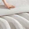 Vera Wang - King Duvet Cover Set, Textured Woven Bedding Set with Button Closure & Inner Corner Ties, 3 Piece Bed Set with Matching Pillowcases (Chenille Waffle Stripe Beige) view 3