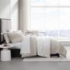 Vera Wang - King Duvet Cover Set, Textured Woven Bedding Set with Button Closure & Inner Corner Ties, 3 Piece Bed Set with Matching Pillowcases (Chenille Waffle Stripe Beige) view 4