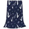 Juiimr Music Notes Saxophones Blanket Soft Lightweight Throw for Bedding Room Travel Office Decor 40""x30"", Black view 2